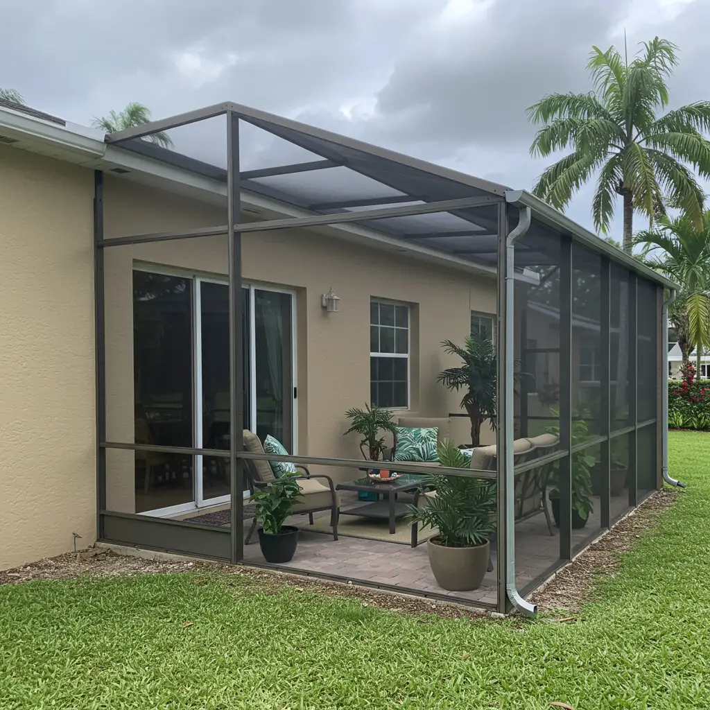 screened patio enclosure replacement for residential home in Titusville, FL backyard