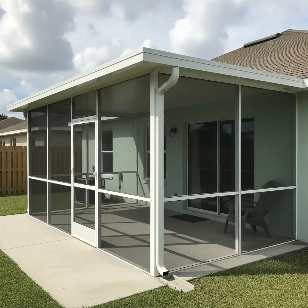 new screened porch construction attached to residential home in Titusville, FL